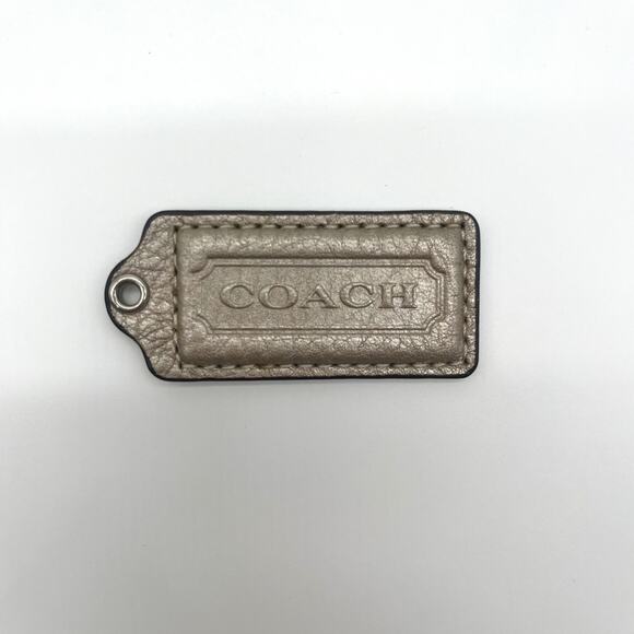 Coach Accessories - COACH Leather Hang Tag, Metallic Light Gold